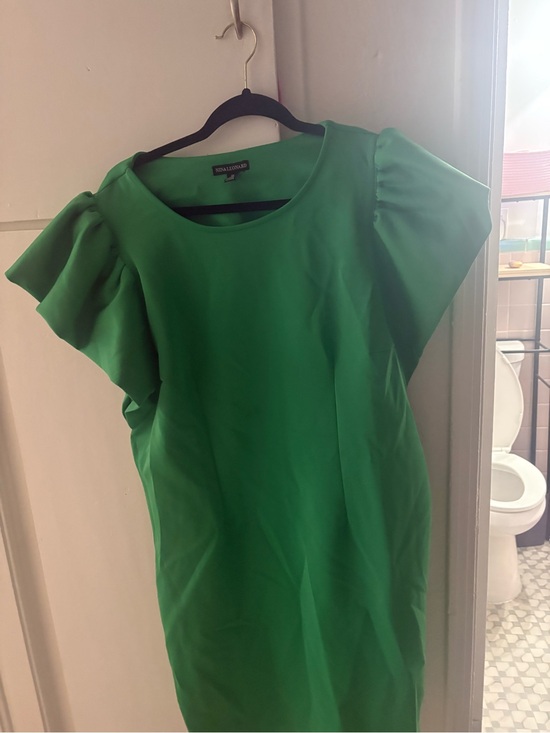 Nina Leonard Tops - Nina Leonard Bright Green Ruffle Sleeve Blouse